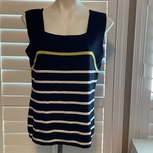 Chic Striped Tank Top with Yellow Accent